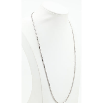 14K White Gold Franco Link Chain Necklace