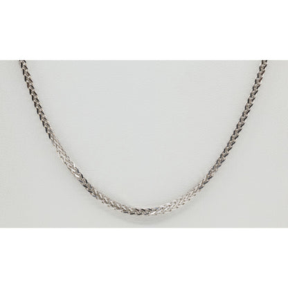14K White Gold Franco Link Chain Necklace