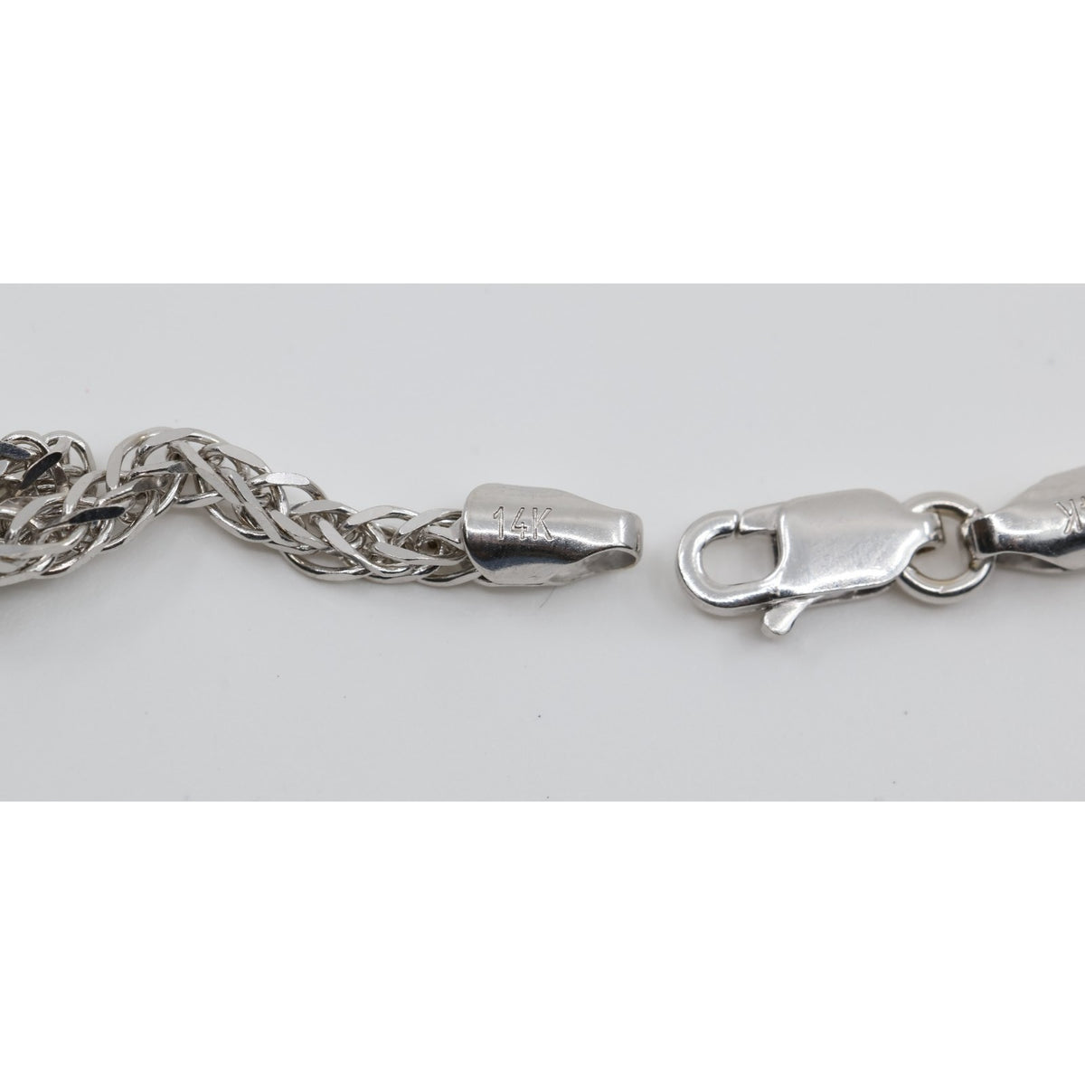 14K White Gold Franco Link Chain Necklace