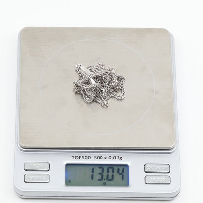 14K White Gold Franco Link Chain Necklace
