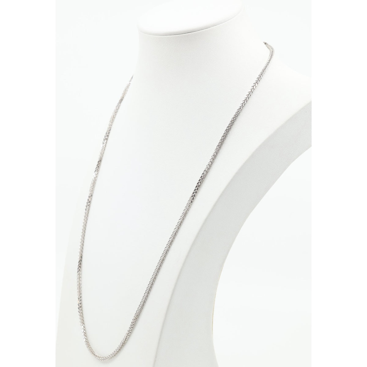 14K White Gold Franco Link Chain Necklace