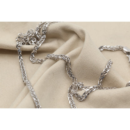 14K White Gold Franco Link Chain Necklace