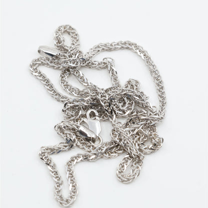 14K White Gold Franco Link Chain Necklace