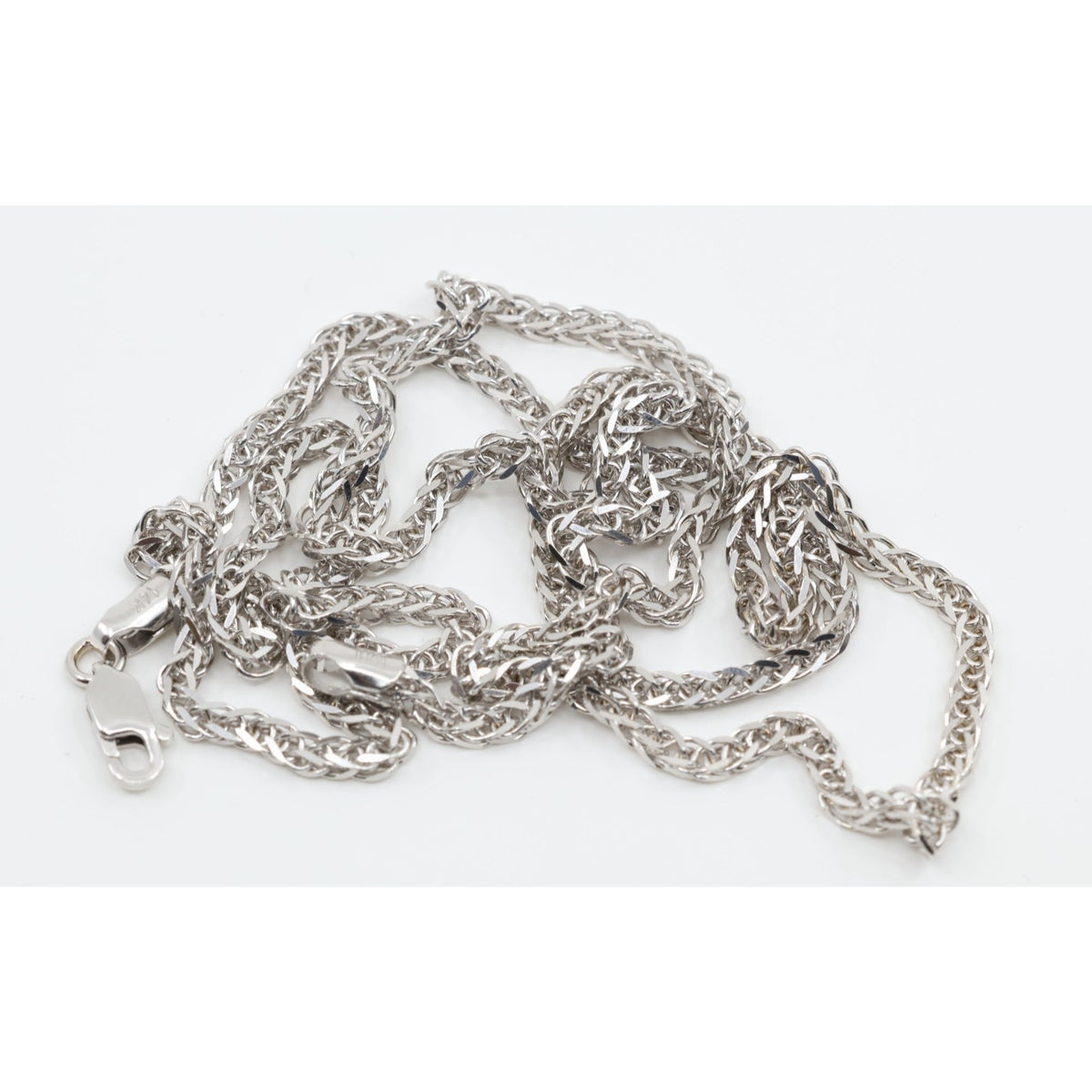 14K White Gold Franco Link Chain Necklace