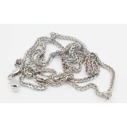 14K White Gold Franco Link Chain Necklace