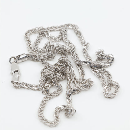 14K White Gold Franco Link Chain Necklace