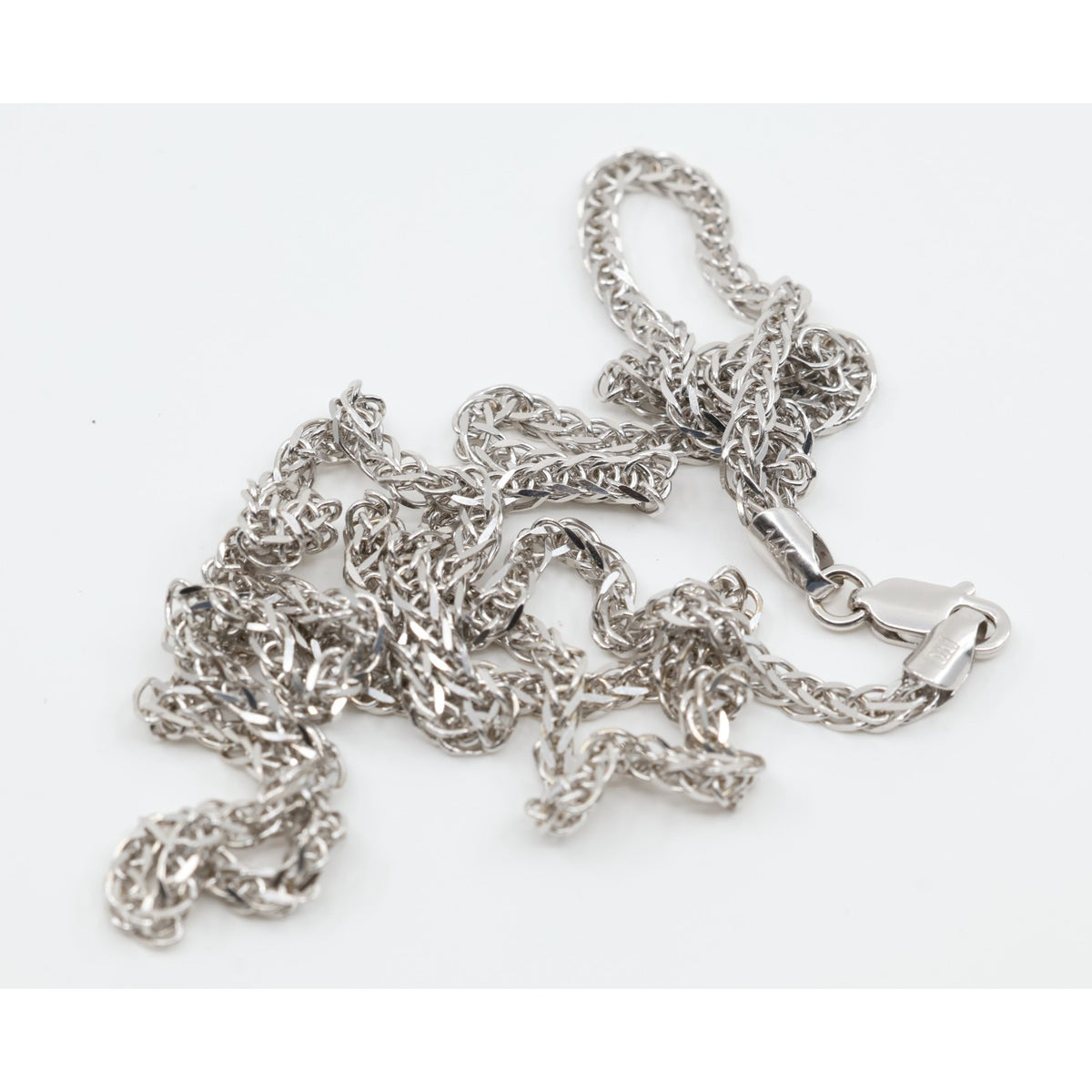 14K White Gold Franco Link Chain Necklace