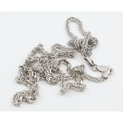14K White Gold Franco Link Chain Necklace