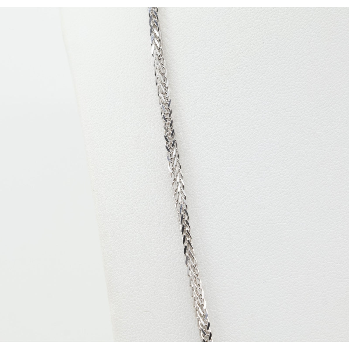 14K White Gold Franco Link Chain Necklace