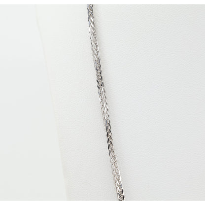 14K White Gold Franco Link Chain Necklace