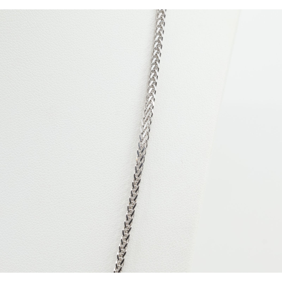 14K White Gold Franco Link Chain Necklace