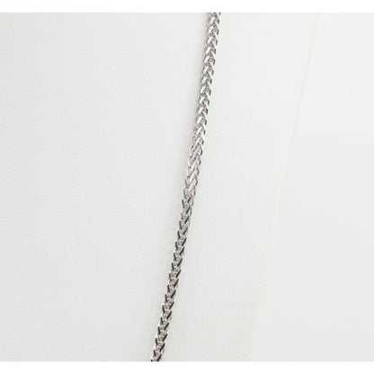 14K White Gold Franco Link Chain Necklace