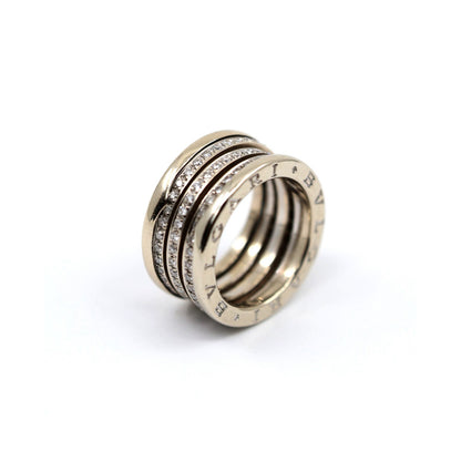 BVLGARI B.Zero1 4 Band 18K White Gold 3 Row 1.00ct Diamond Ring - Size 55 or 7