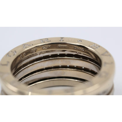 BVLGARI B.Zero1 4 Band 18K White Gold 3 Row 1.00ct Diamond Ring - Size 55 or 7