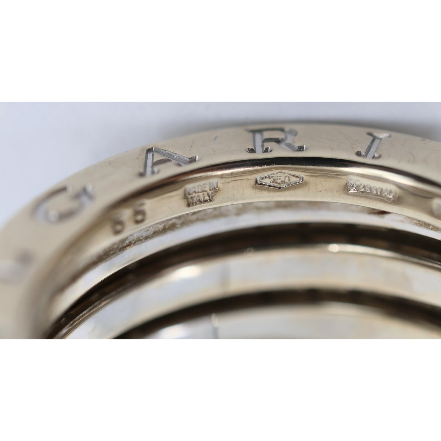 BVLGARI B.Zero1 4 Band 18K White Gold 3 Row 1.00ct Diamond Ring - Size 55 or 7