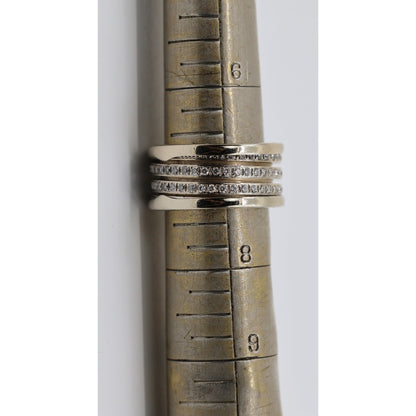 BVLGARI B.Zero1 4 Band 18K White Gold 3 Row 1.00ct Diamond Ring - Size 55 or 7