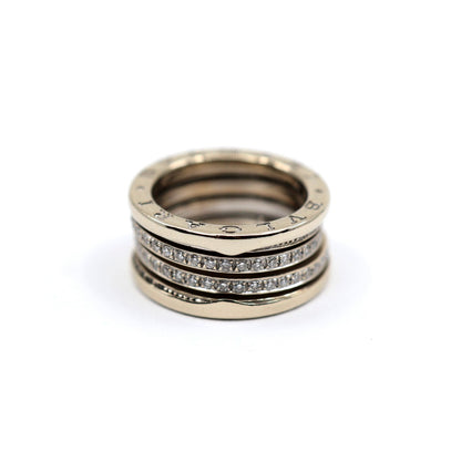 BVLGARI B.Zero1 4 Band 18K White Gold 3 Row 1.00ct Diamond Ring - Size 55 or 7