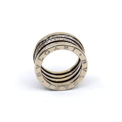 BVLGARI B.Zero1 4 Band 18K White Gold 3 Row 1.00ct Diamond Ring - Size 55 or 7