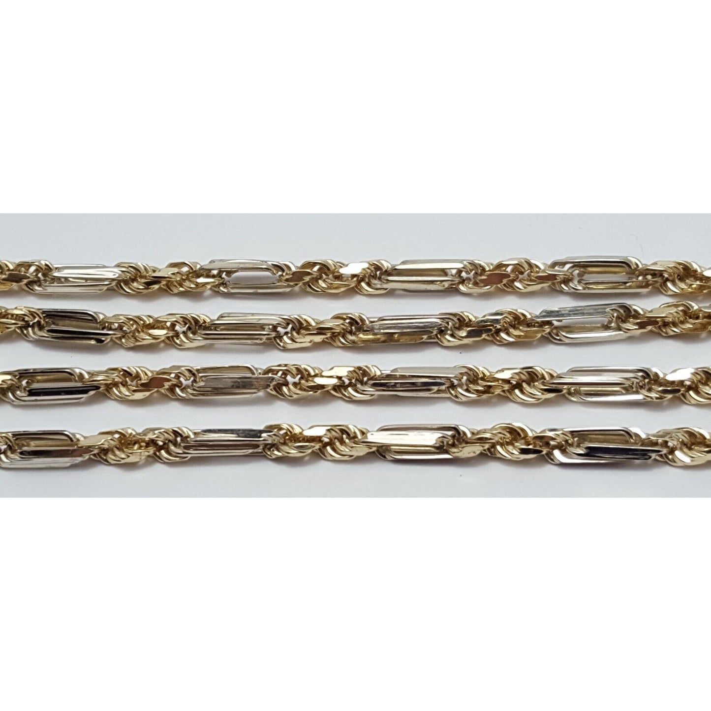 14K Two Tone Gold Rope Chain Necklace