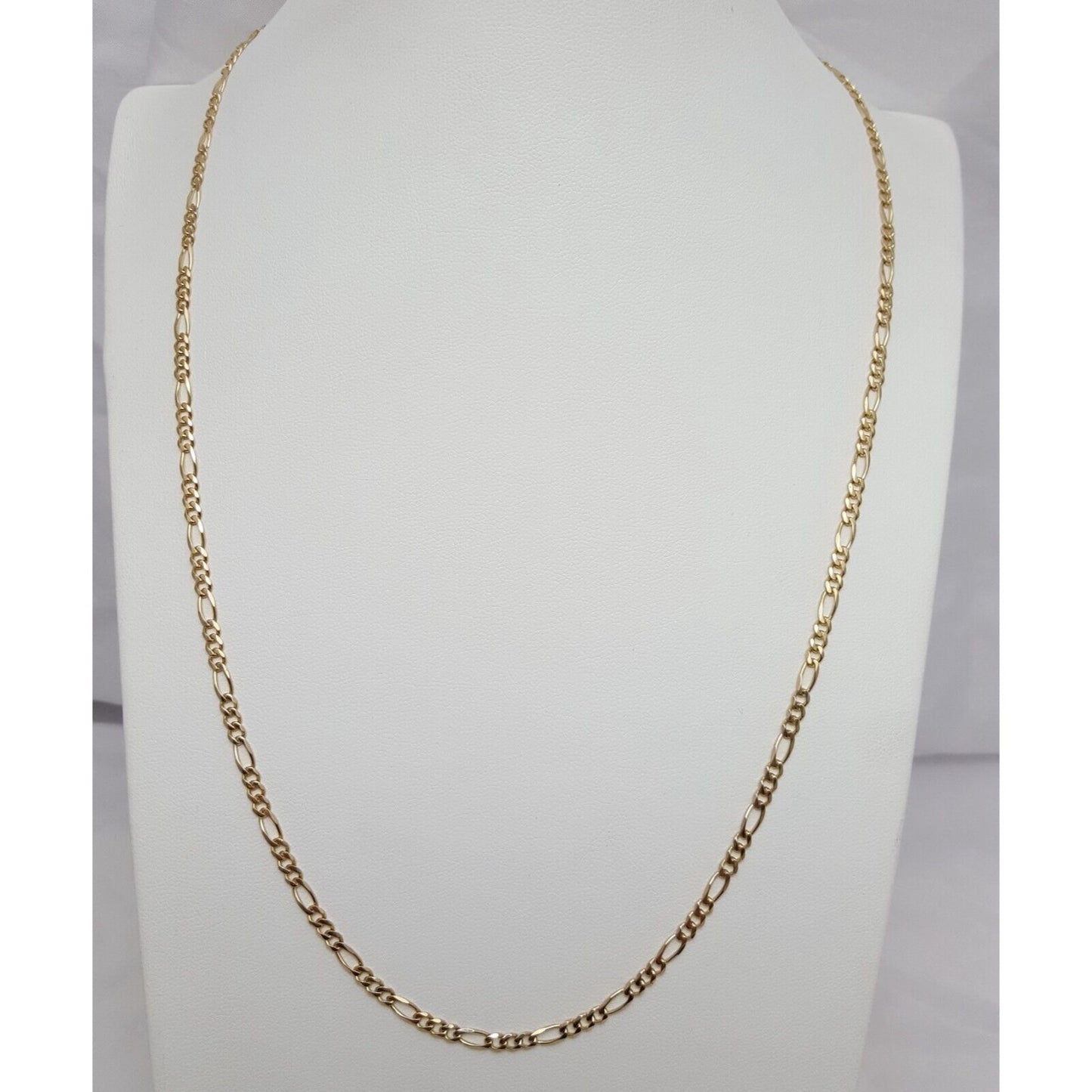 14K Yellow Gold Figaro Link Chain Necklace