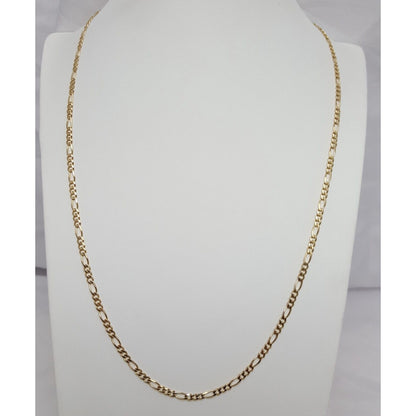 14K Yellow Gold Figaro Link Chain Necklace