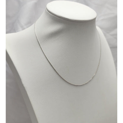 14K White Gold Choker Link Chain Necklace