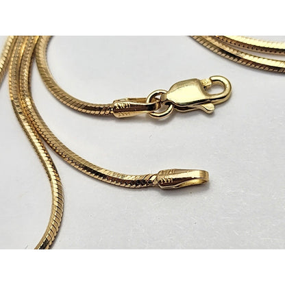 14K Yellow Gold Italy Snake Choker Chain Necklace