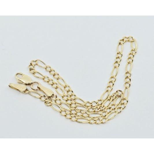 14K Yellow Gold Figaro Link Anklet Bracelet