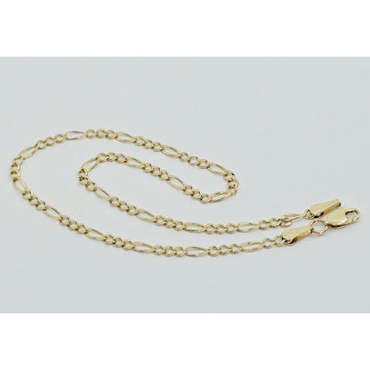 14K Yellow Gold Figaro Link Anklet Bracelet