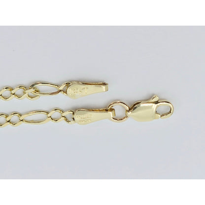 14K Yellow Gold Figaro Link Anklet Bracelet