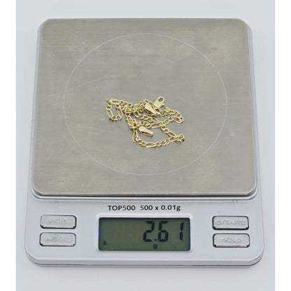 14K Yellow Gold Figaro Link Anklet Bracelet