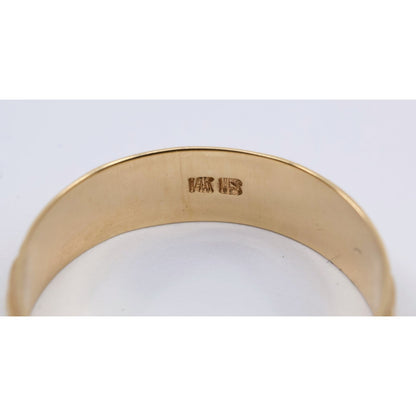 14K Yellow Gold Woven Braided Pattern Wedding Band Ring