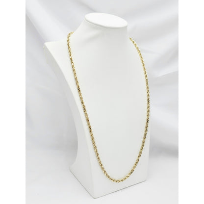 14K Yellow Gold Rope Chain Necklace