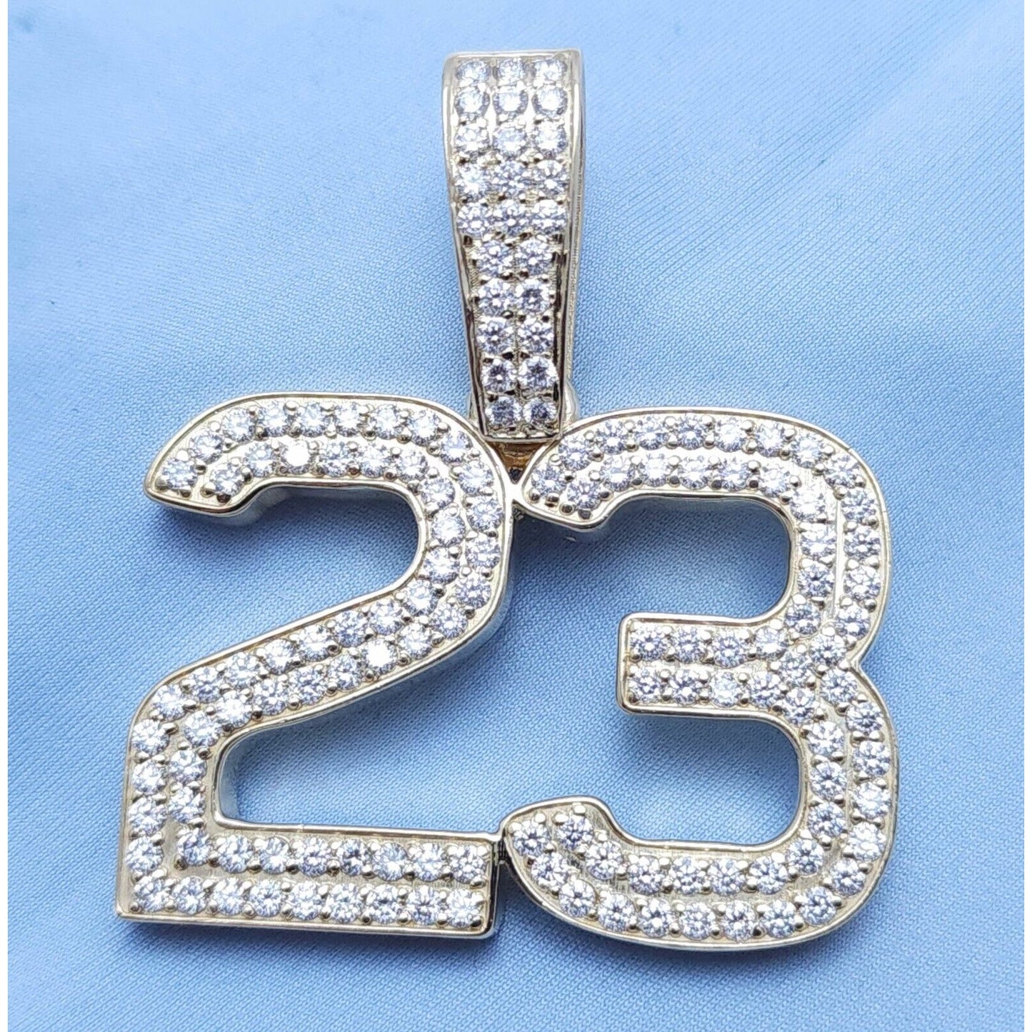 14K Solid Yellow Gold Michael Jordan Diamond Number 23 Charm Pendant