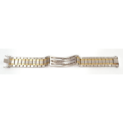 14K Karat Multi Tone Gold Motion Moving Diamond Link ID Bracelet