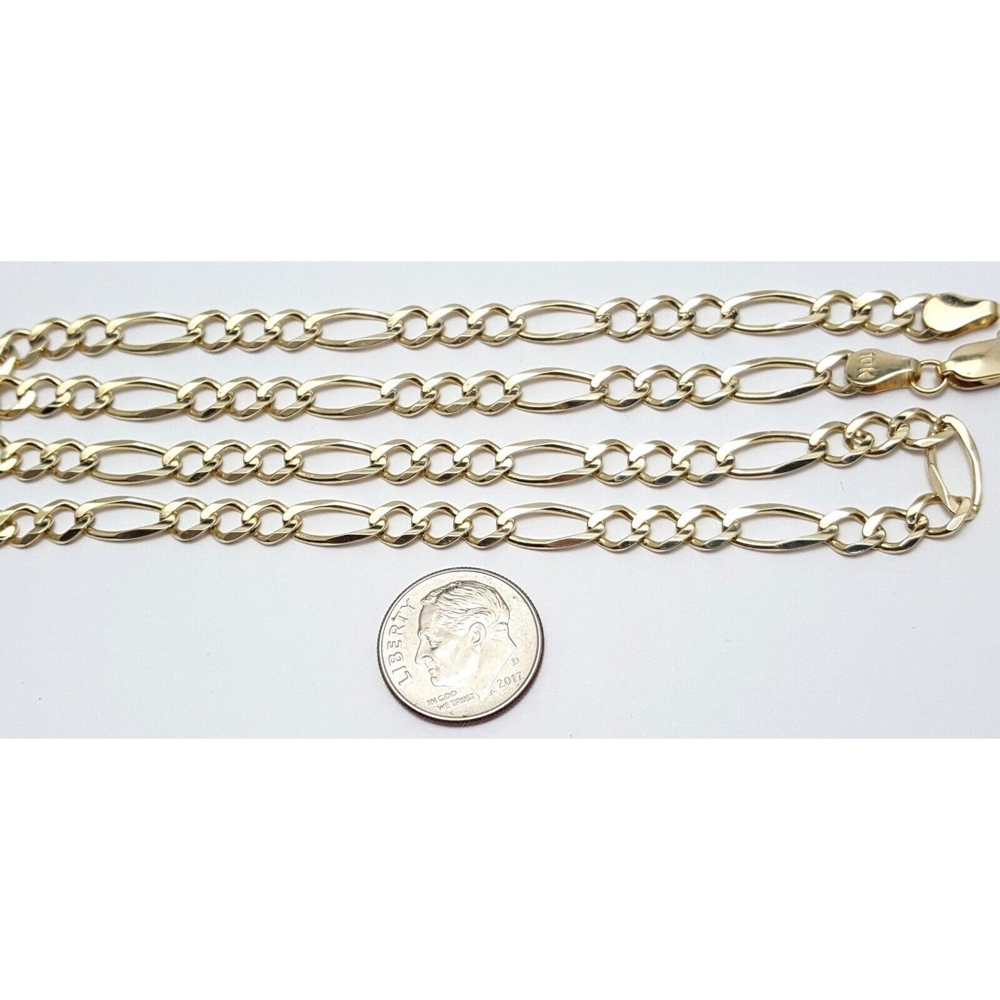 10K Yellow Gold Figaro Link Chain Necklace