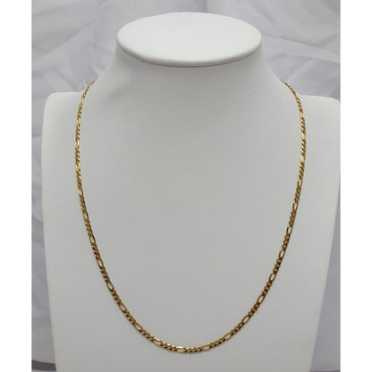 14K Yellow Gold Figaro Link Chain Necklace