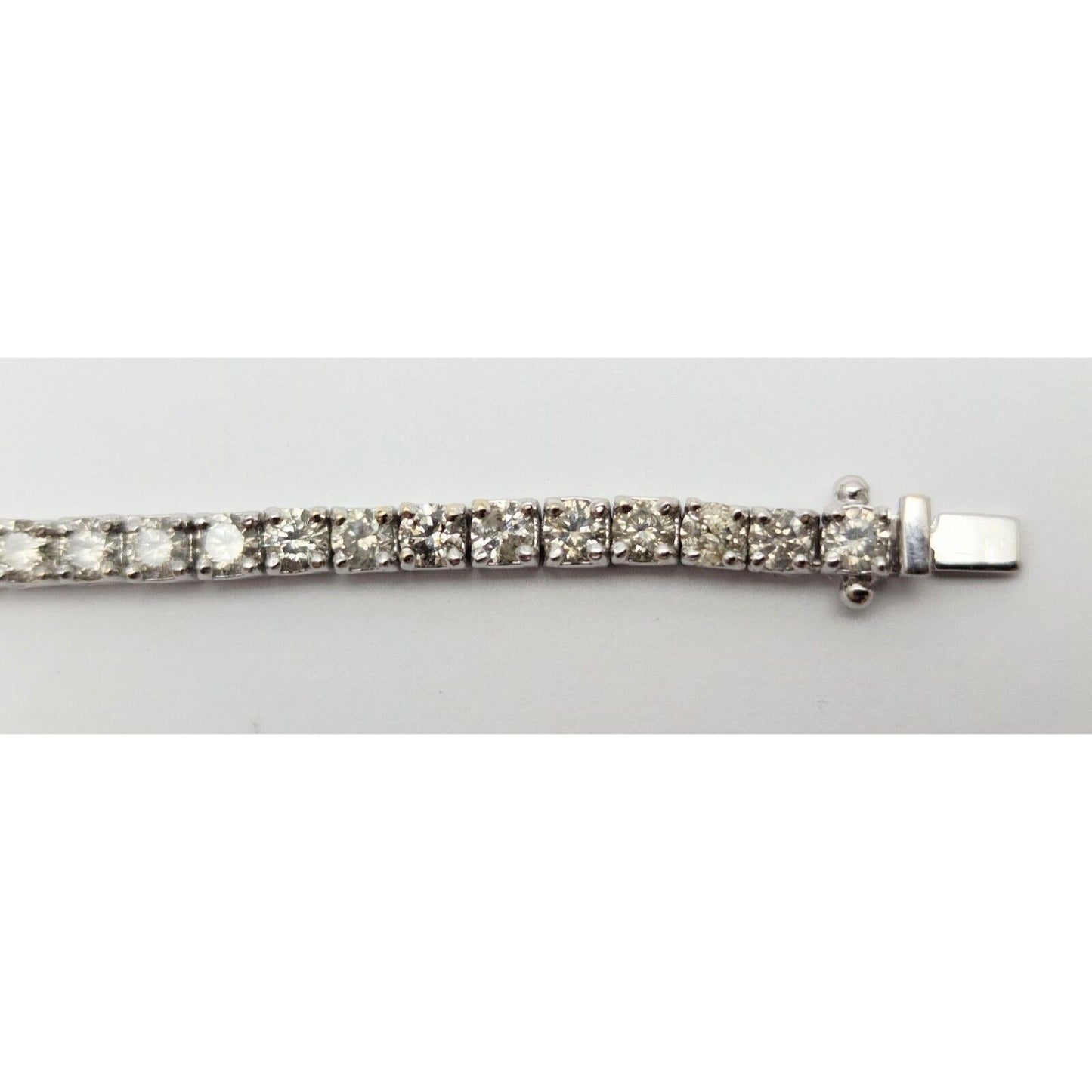 14K Solid White Gold Round Cut Diamond Tennis Link Bracelet