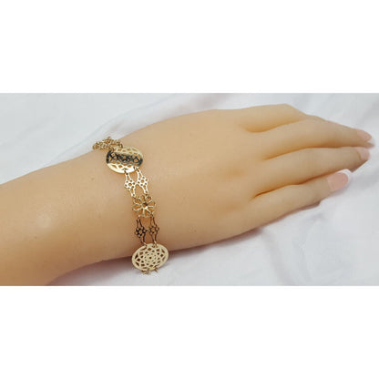 14K Yellow Gold Middle Eastern Style Link Bracelet