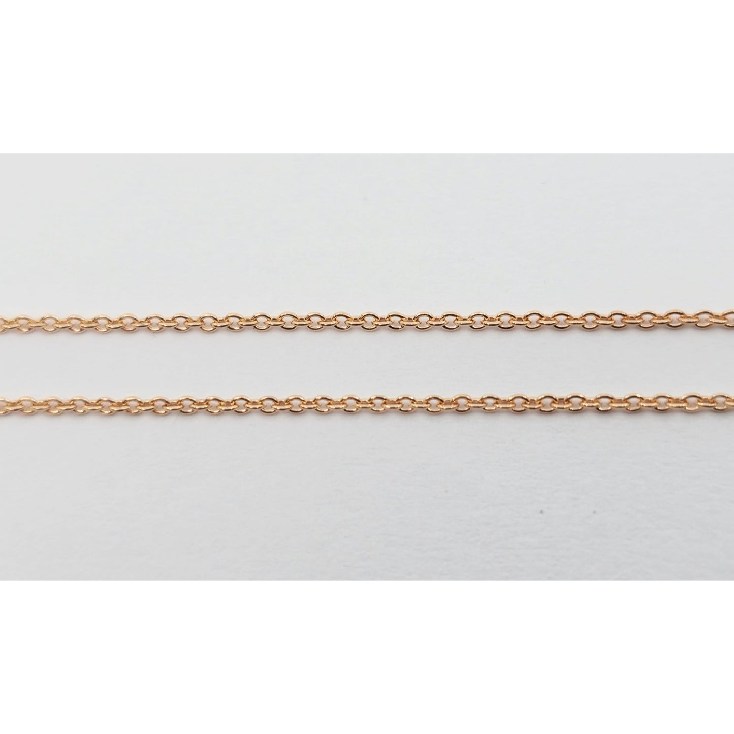 14K Rose Gold Diamond Cable Link Lariat Chain Necklace
