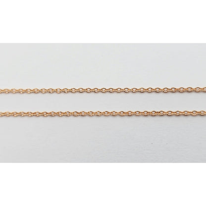 14K Rose Gold Diamond Cable Link Lariat Chain Necklace
