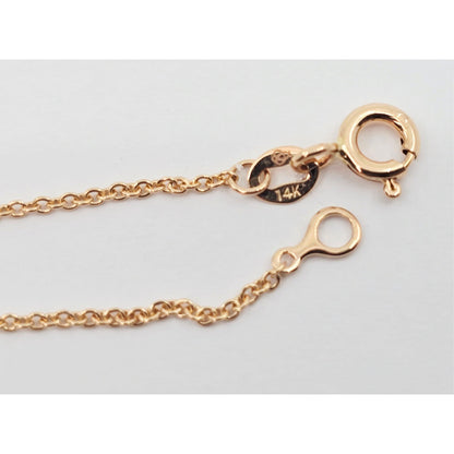 14K Rose Gold Diamond Cable Link Lariat Chain Necklace