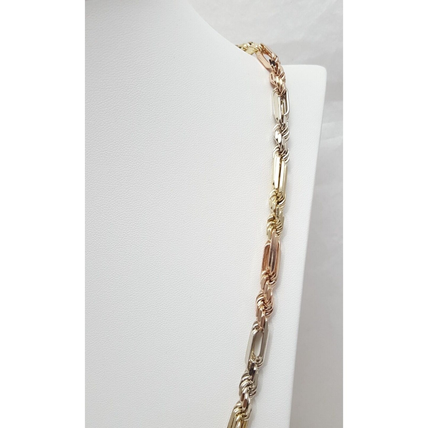 10K Two Tone Gold Designer Figarope Chain Necklace