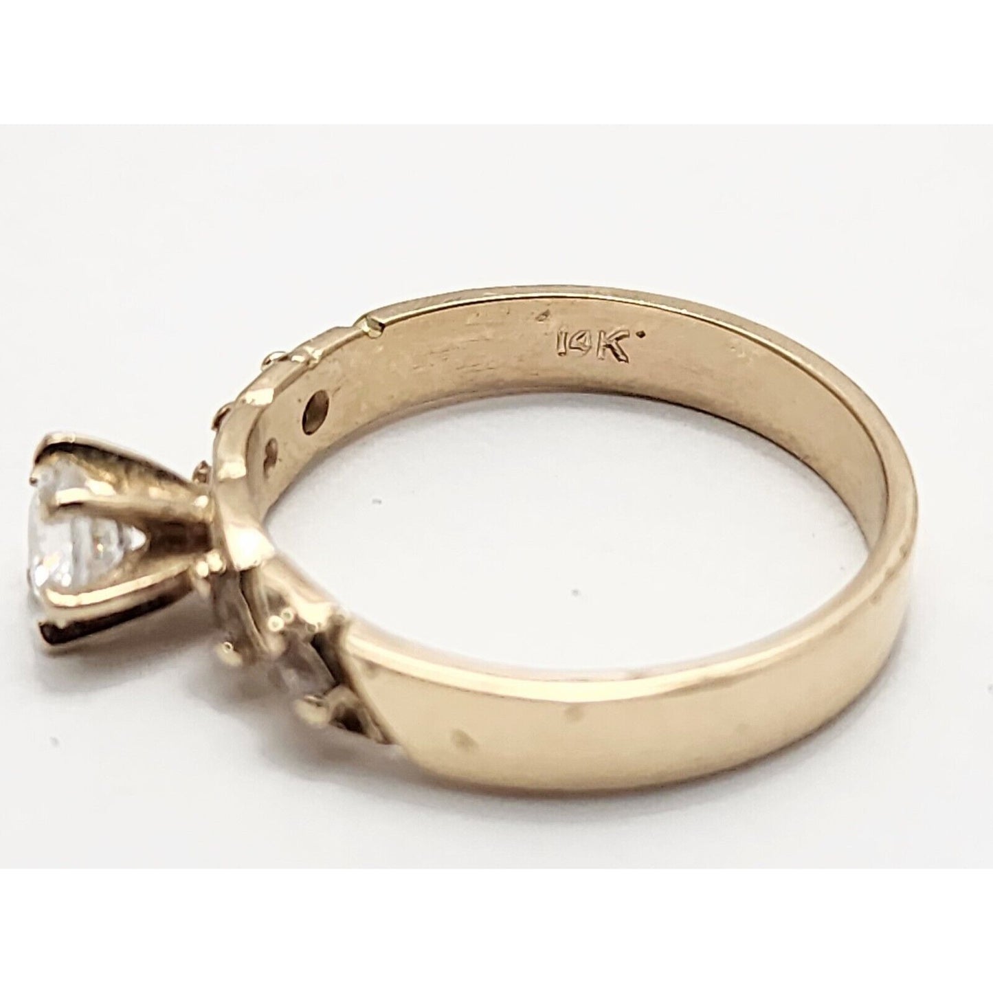 14K Yellow Gold Ladies Cubic Zirconia Engagement Ring