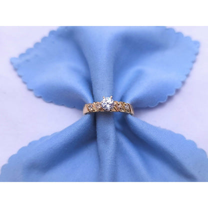 14K Yellow Gold Ladies Cubic Zirconia Engagement Ring