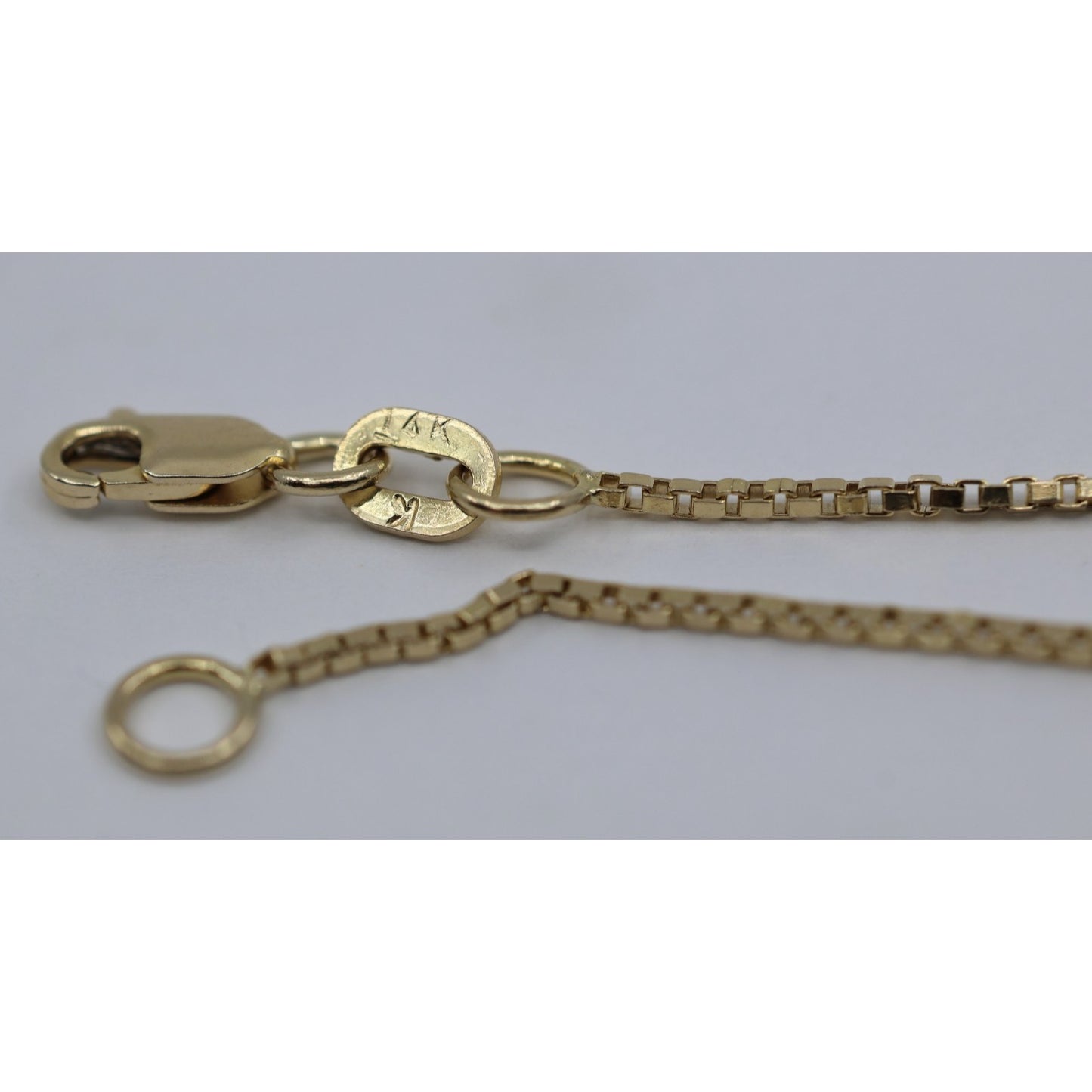 14K Yellow Gold Box Link Chain Choker Necklace