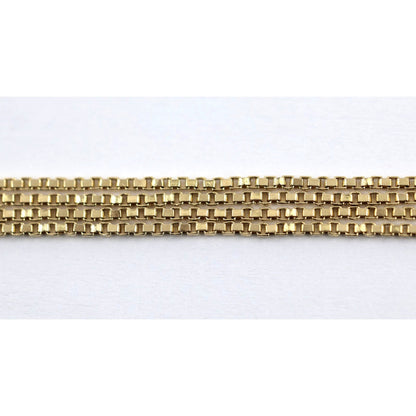 14K Yellow Gold Box Link Chain Choker Necklace