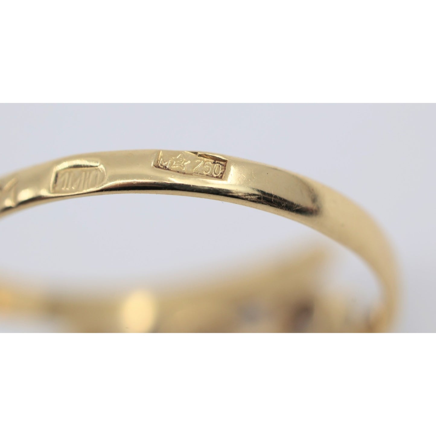 18K Two Tone Gold 3 Stone Diamond Ring
