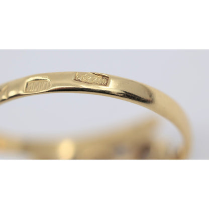 18K Two Tone Gold 3 Stone Diamond Ring