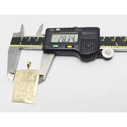 14K Yellow Gold Playing Cards Ace & King of Diamonds Charm Pendant